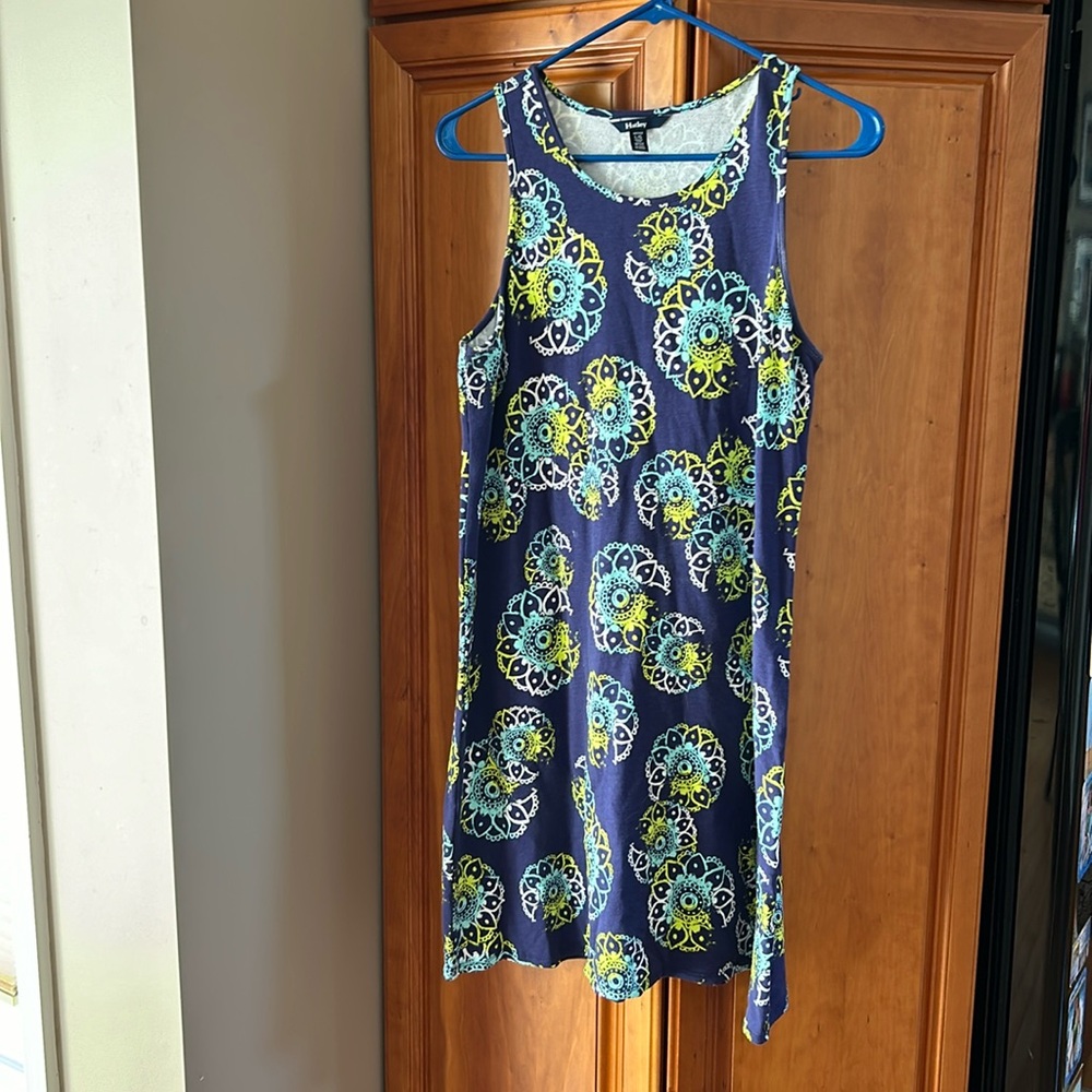 Hatley women’s sundress, large, navy blue, white, lime green, teal, sleeveless